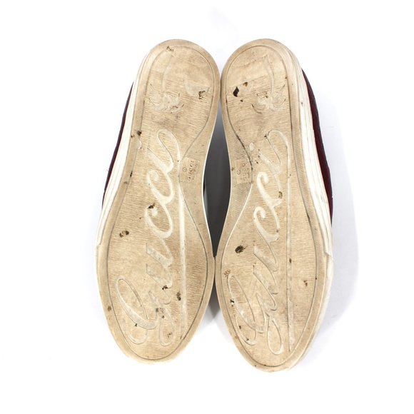 Gucci Microguccissima Leather Slip On Burgundy Slip On Sneakers 10 Red Shoes - Picture 7 of 7